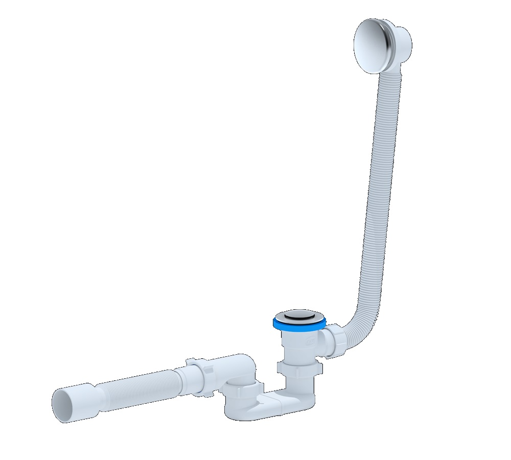 Обвязка для ванны Ани-пласт EC055 1.1/2" х40 мм click/clack, плоская, с гибкой трубкой 40/50