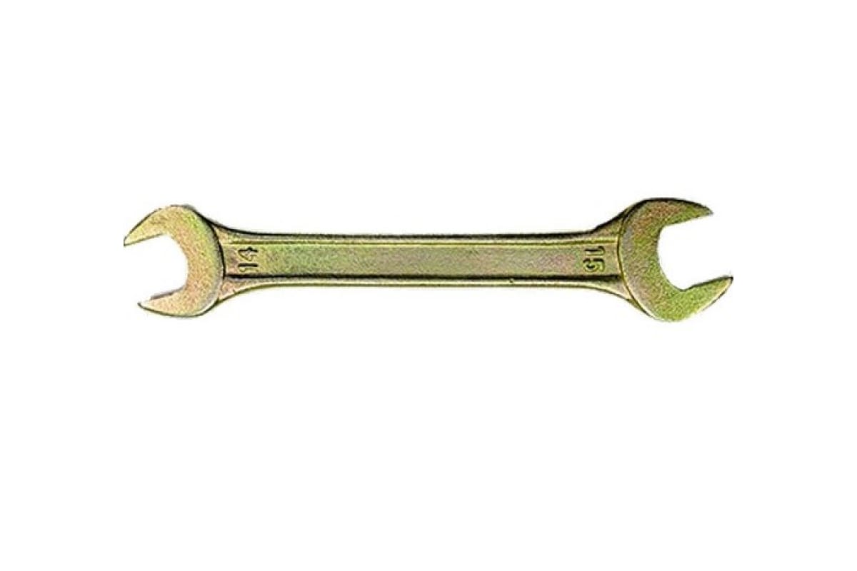 Ключ рожковый Сибртех 14309 14 х 17мм, желтый, цинк