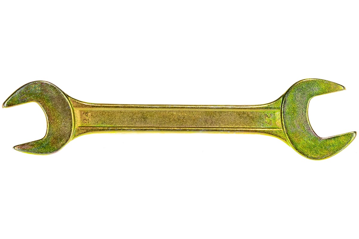Ключ рожковый Сибртех 14314 24 х 27мм, желтый цинк ключ рожковый сибртех 14308 14 х 15мм желтый цинк