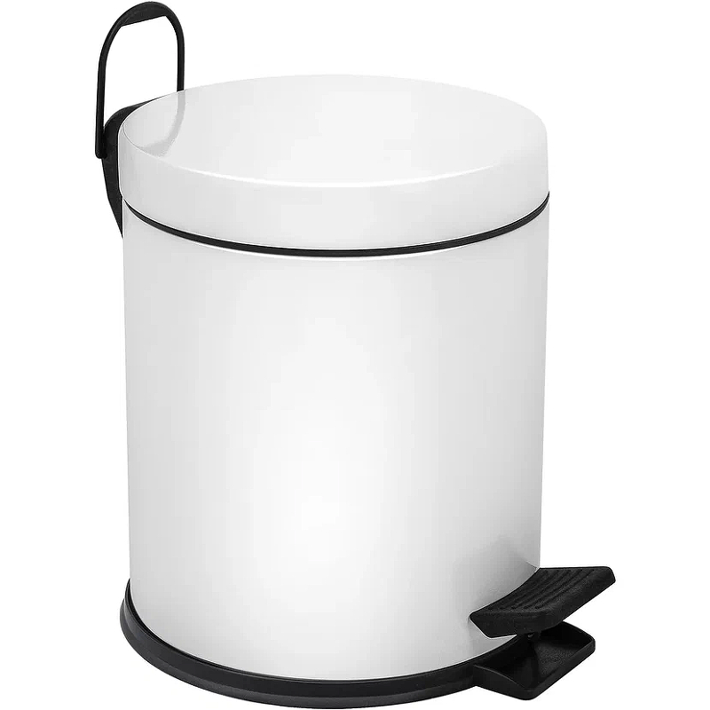 Ведро-контейнер 122001 для мусора с педалью 5 л, белое - фото 1