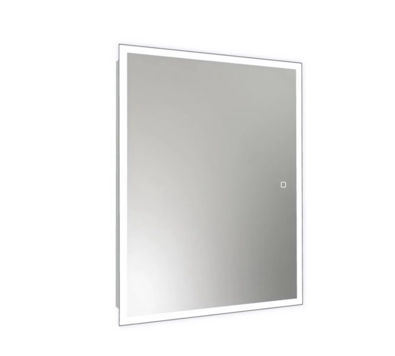 Зеркальный шкаф Континент Reflex 600х800, сенсор, 2 полки, петли Firmax, пластиковый фасад, реверсивный крепеж
