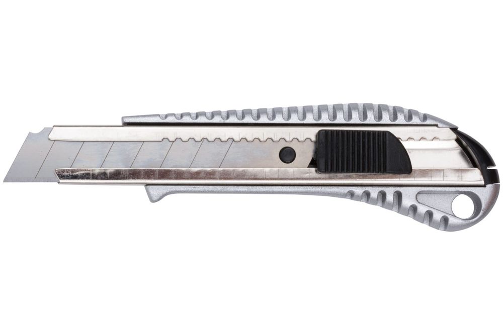 Нож технический 10250 18мм усиленный, металлический корпус усиленный технический нож fit