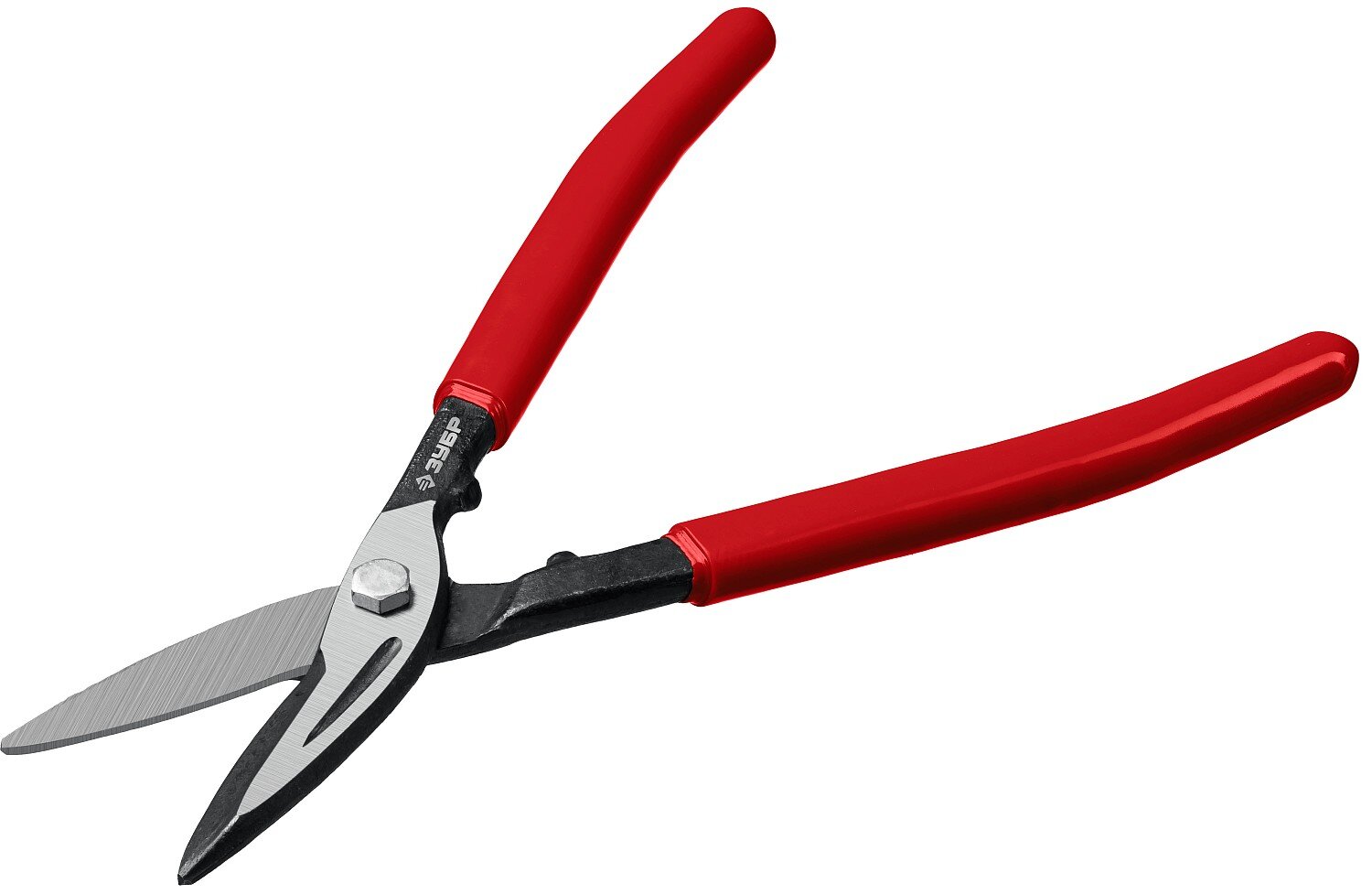 Прямые ножницы Зубр 23015-25_z02 250 мм по металлу, длина режущей кромки 55 мм ножницы безопасные прямые 9 см серебристый