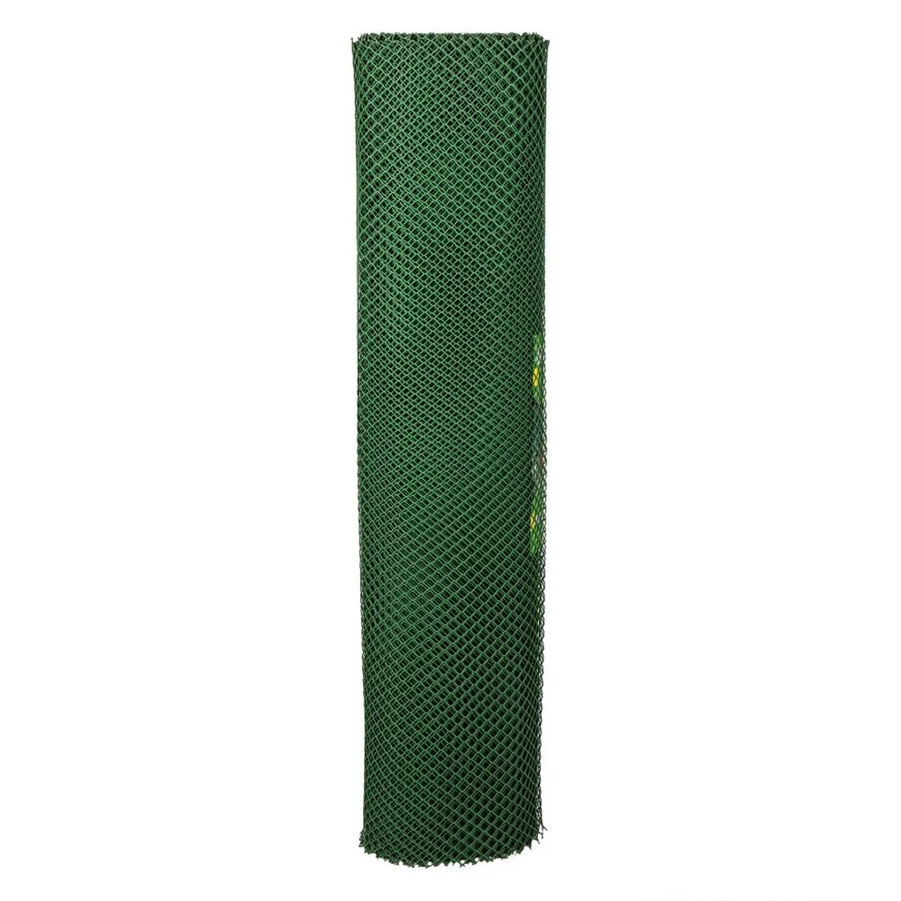 Решетка заборная 64525 в рулоне, 1,6х25 м, ячейка 22х22 мм, пластиковая, зеленая