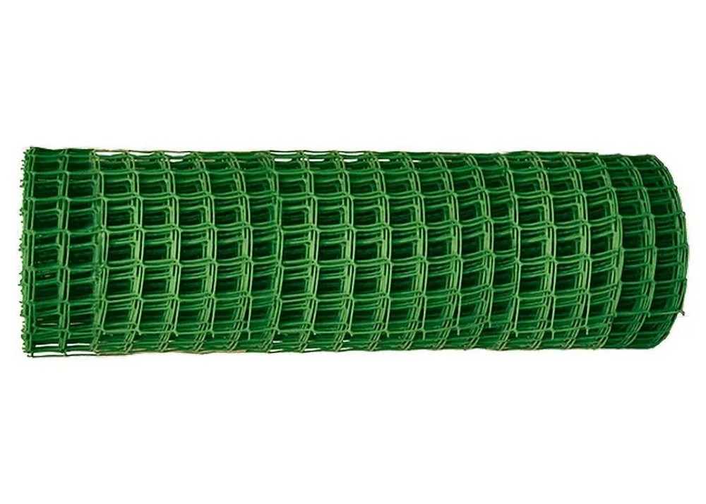Решетка заборная 64521 в рулоне, 1х20 м, ячейка 83х83 мм, пластиковая, зеленая