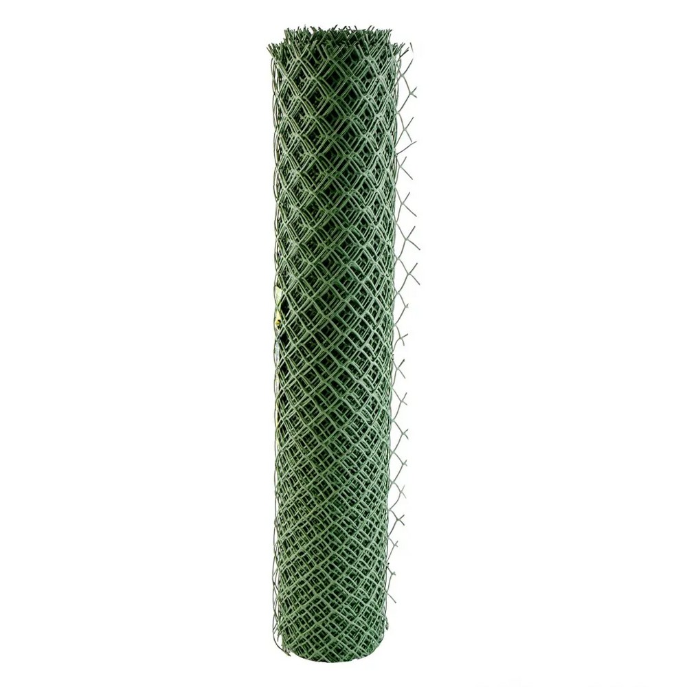 Решетка заборная 64523 в рулоне, облегченная, 1,5х25 м, ячейка 70х70 мм, пластиковая, зеленая наклейки в рулоне с переходом а