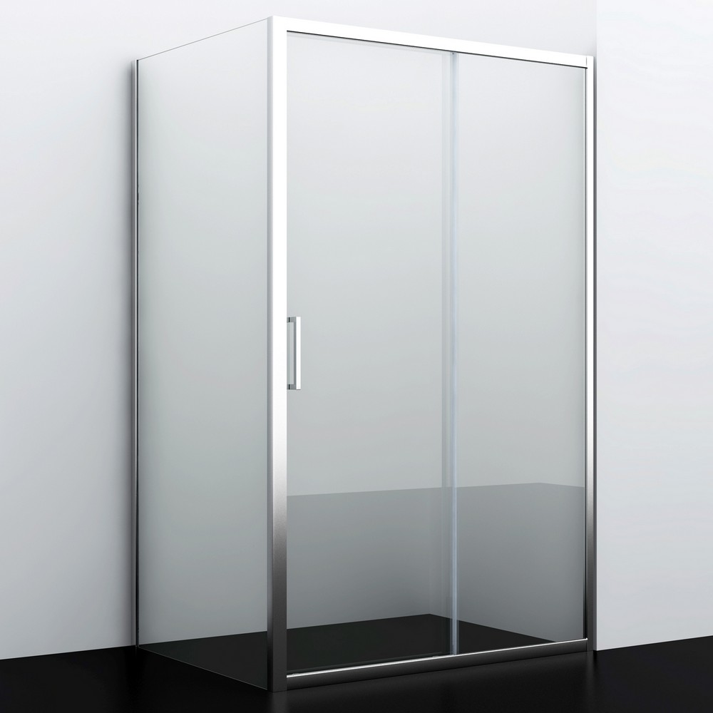 Душевой уголок Main 41S14, 1100х800х2000, прозрачное стекло, без поддона, профиль хром - фото 1