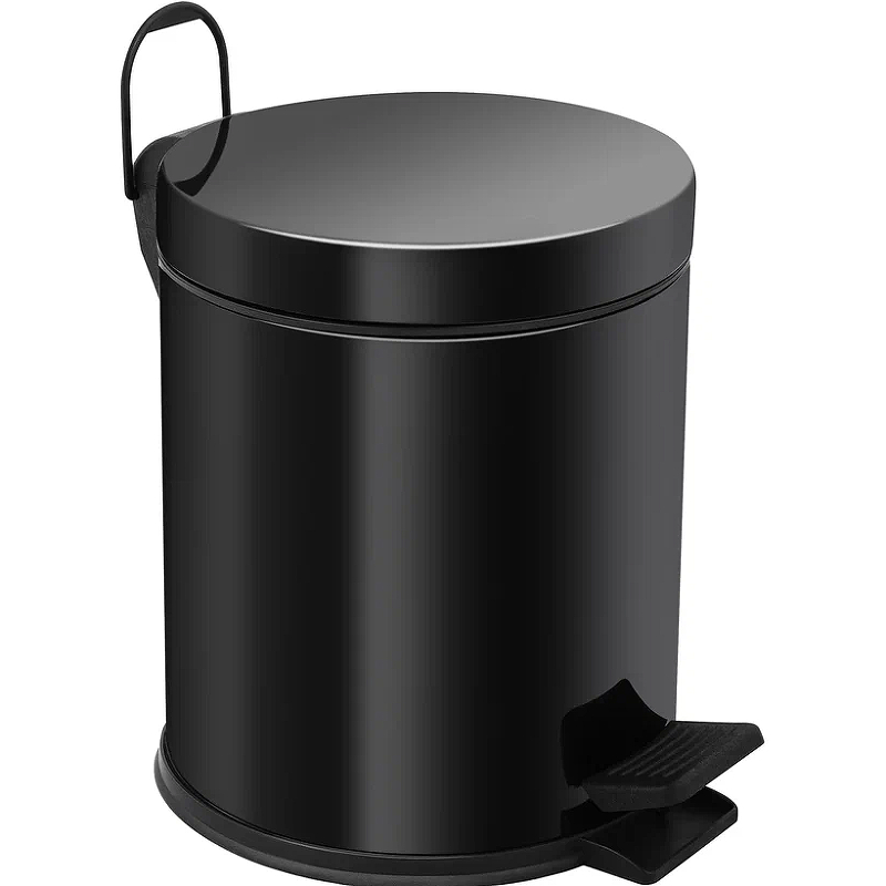Ведро-контейнер 123001 для мусора с педалью 5 л, черное - фото 1