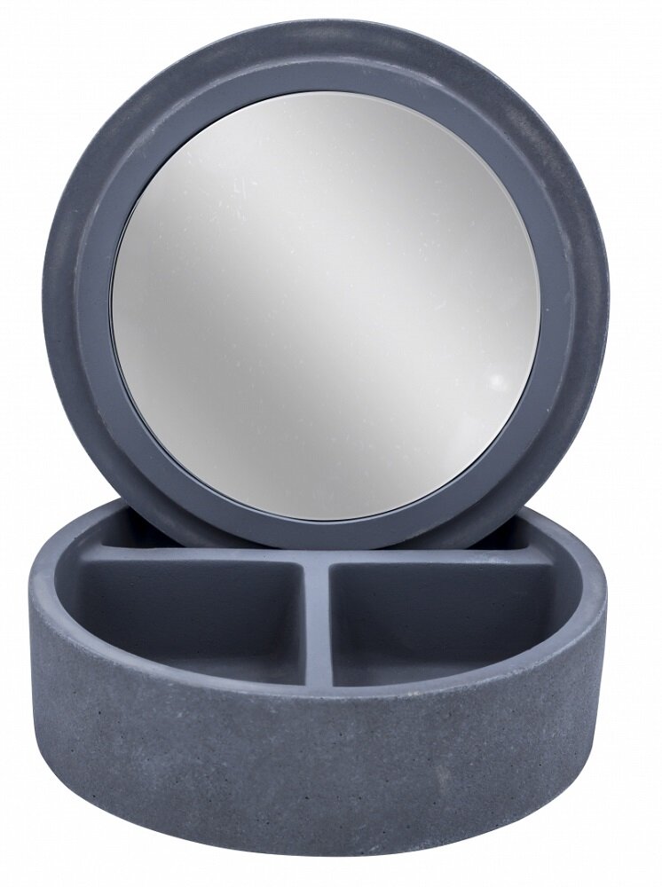 Шкатулка с зеркалом Cement 2240707 серый - фото 1