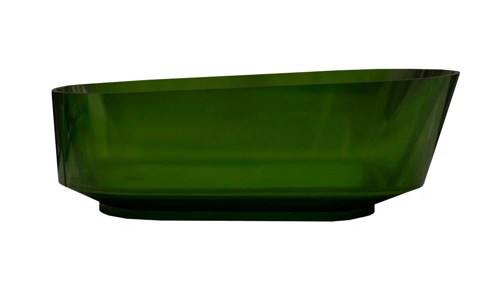 Ванна прозрачная AT9706Emerald 1700х800х580 мм, из полиэфирной смолы, цвет зеленый