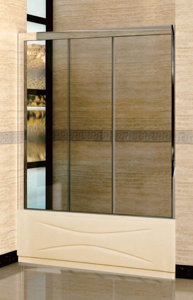 Шторка Screens SC-41 для ванны 1600х1500, профиль хром, стекло прозрачное 04114116-11 - фото 1