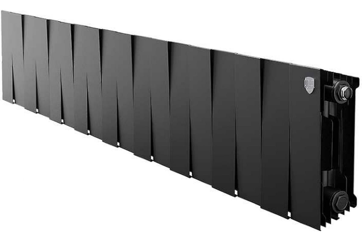 Биметаллический радиатор Piano Forte 200/100 мм, 18 секций, боковое подключение, Noir Sable