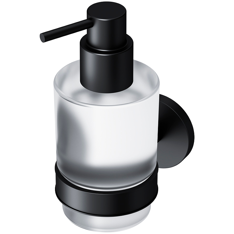 Диспенсер X-Joy A85A36922 для жидкого мыла, стеклянный, с настенным держателем, черный - фото 1