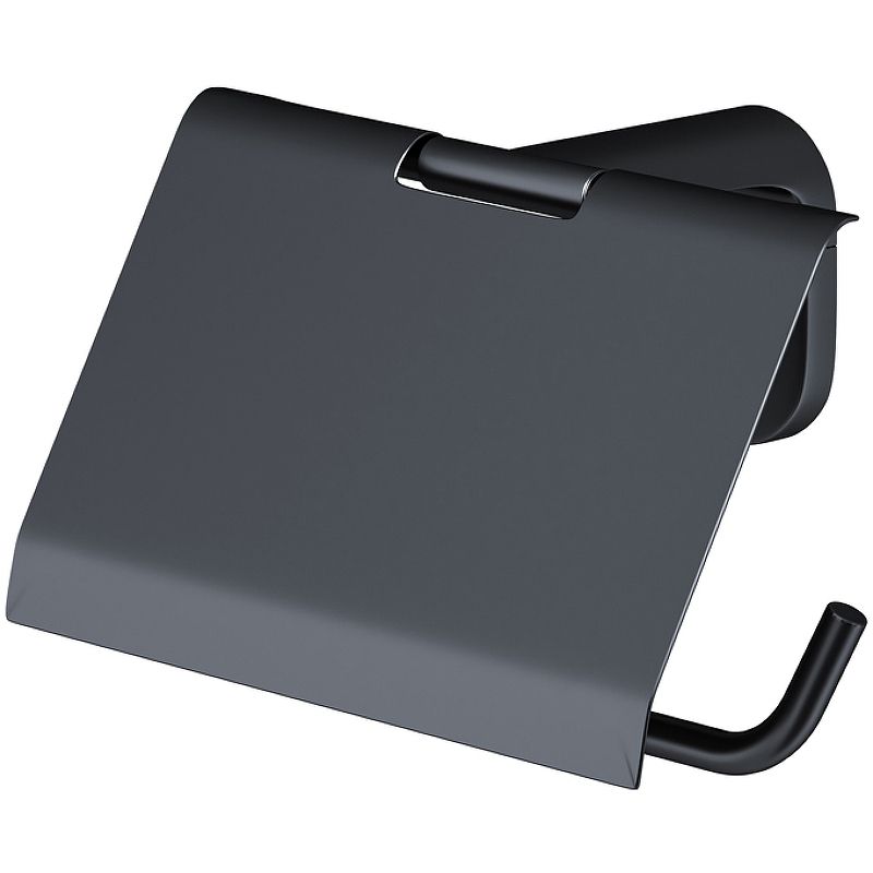 Держатель для туалетной бумаги с крышкой X-Joy A84341422, цвет черный - фото 1