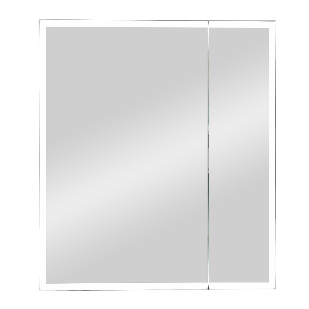 Зеркальный шкаф Континент Reflex 700х800, датчик движения, 2 створки, 2 полки, петли Firmax, пластиковый фасад