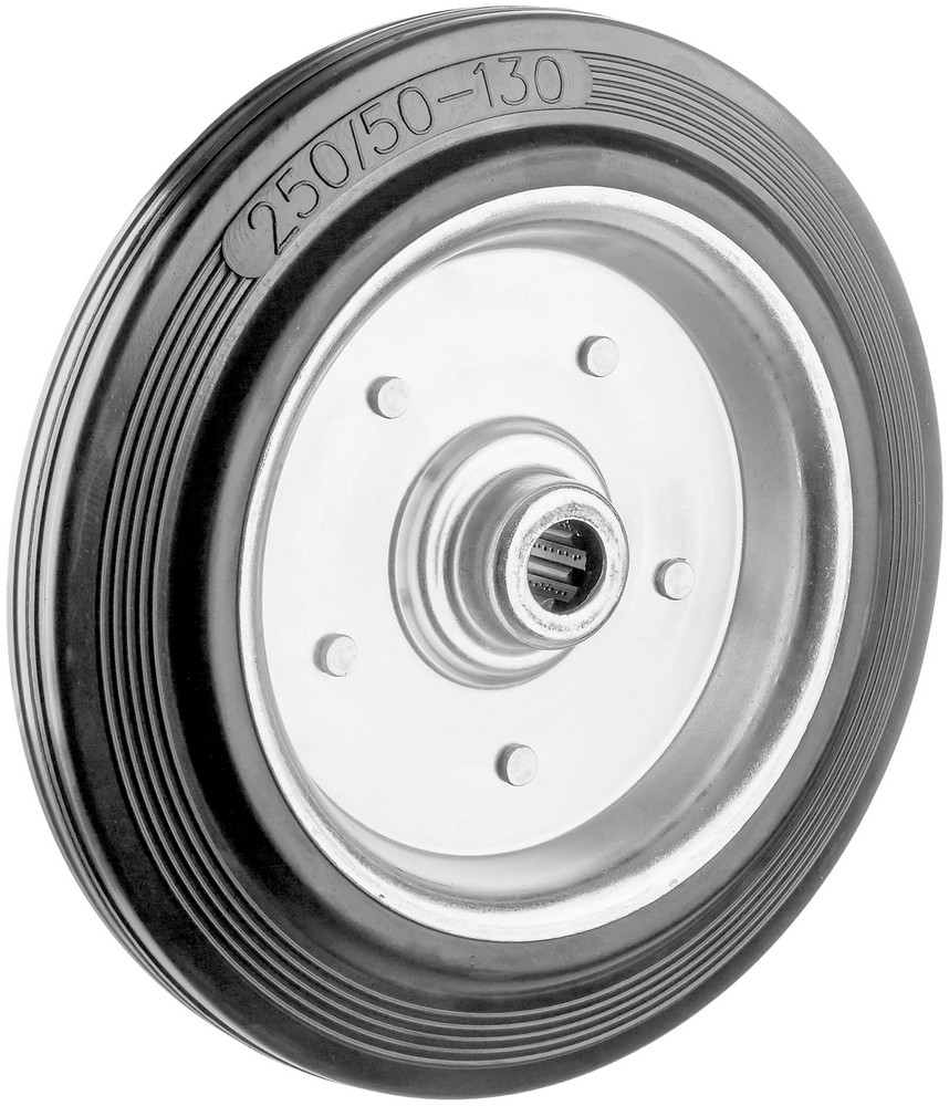 Колеса из литой резины Зубр 30936-200 с металлическим диском игольчатый подшипник d=200мм г/п 185кг