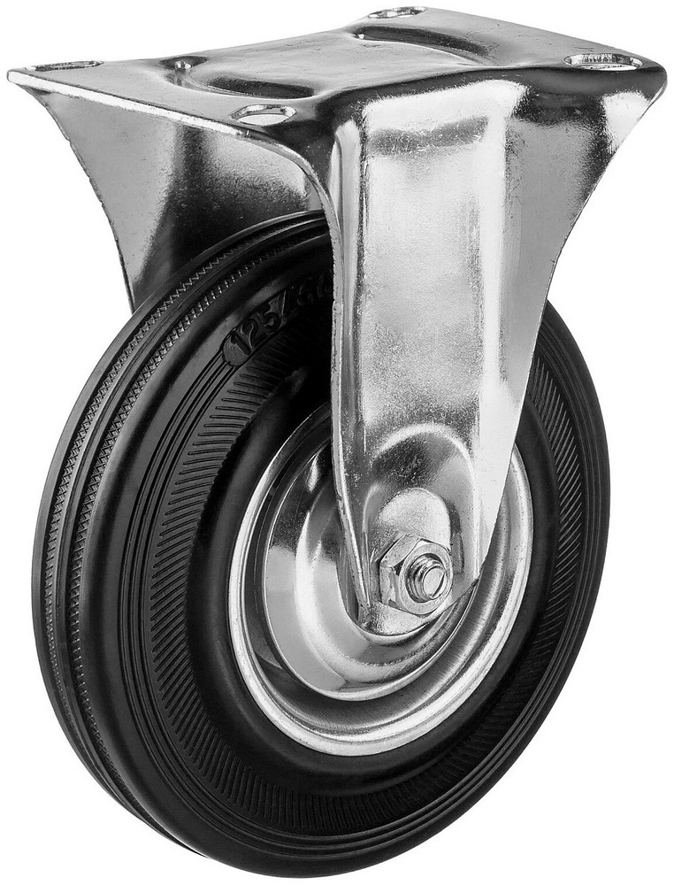 Неповоротное колесо Зубрг 30936-125-F резина/металл игольчатый подшипник d=125 мм г/п 100 кг