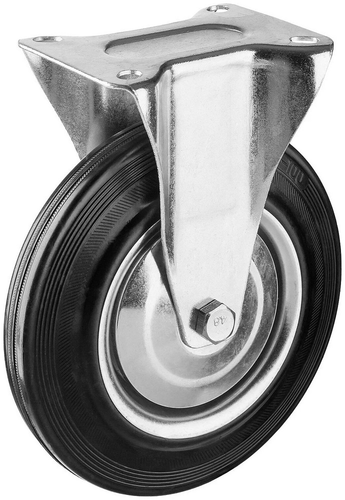 Неповоротное колесо Зубр 30936-200-F резина/металл игольчатый подшипник d=200 мм г/п 185 кг неповоротное колесо зубр 30936 160 f резина металл игольчатый подшипник d 160 мм г п 145 кг