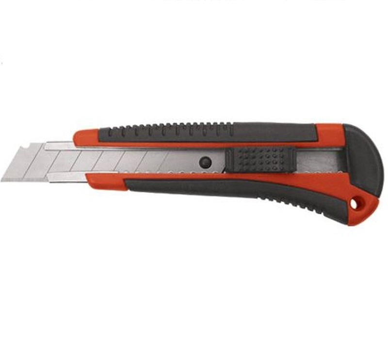 Нож технический Курс Тренд 10174, 18 мм усиленный, прорезиненный нож технический курс стайл 10170 18 мм усиленный