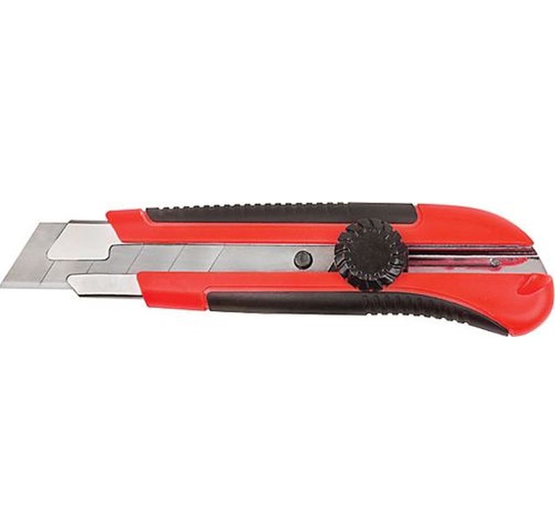 Нож технический Курс Крафт 10185, 25 мм усиленный, прорезиненный усиленный технический нож fit
