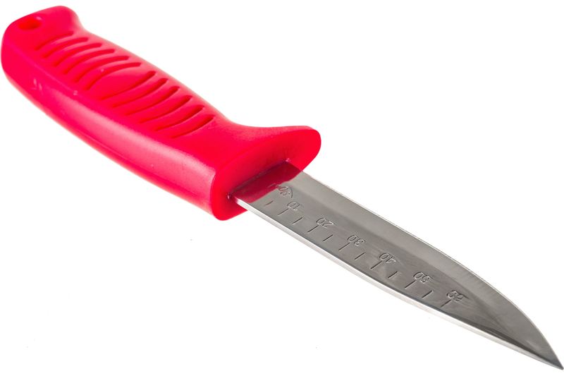 Нож строительный 10622, пластиковая ручка, линейка на лезвии - фото 1