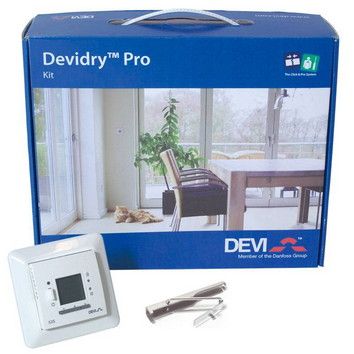 Комплект DEVIdry Pro Kit DEVIreg Touch (белый) + датчик+ соединит. кабель 3м + ключ для разъемов 19911006 DEVIdry Pro Kit DEVIreg Touch (белый) + датчик+ соединит. кабель 3м + ключ для разъемов - фото 1