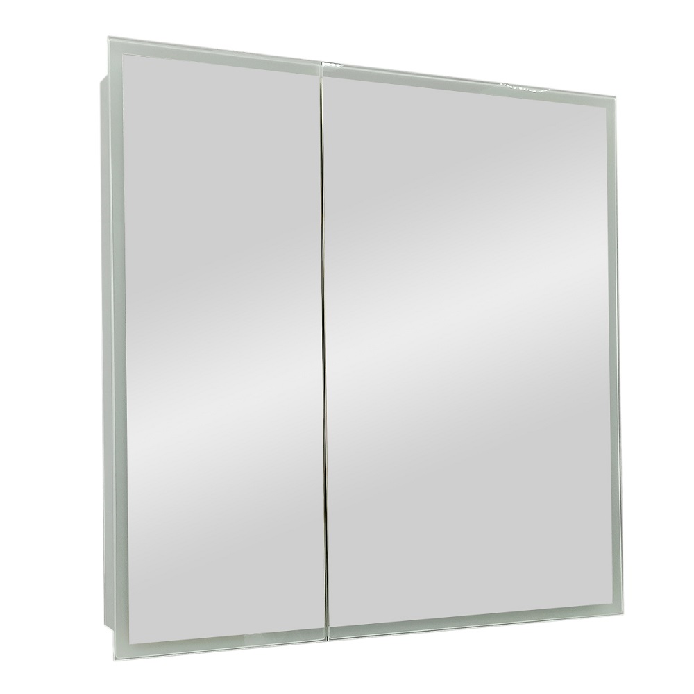 Зеркальный шкаф Континент Reflex 800х800, датчик движения, 2 створки, 2 полки, петли Firmax, пластиковый фасад