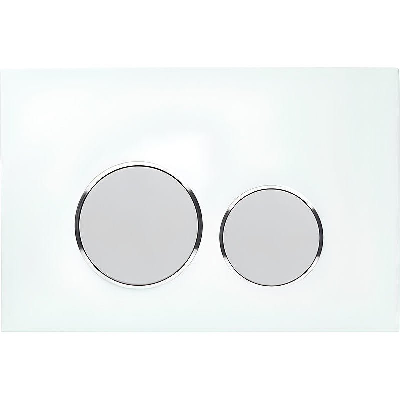 Кнопка смыва Акватек Evolution new KDI-0000028, круглые клавиши, белая, закаленное стекло ручка кнопка рдк 115 белая