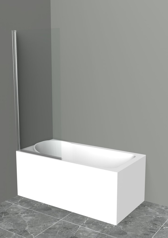 Шторка для ванны Uno-V-1-70/150-C-Cr, 700х1500 мм, стекло прозрачное, распашная, профиль хром