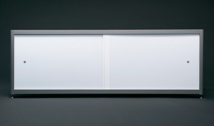Экран под ванну 2 дв. белый глянец 900-1500мм - фото 1