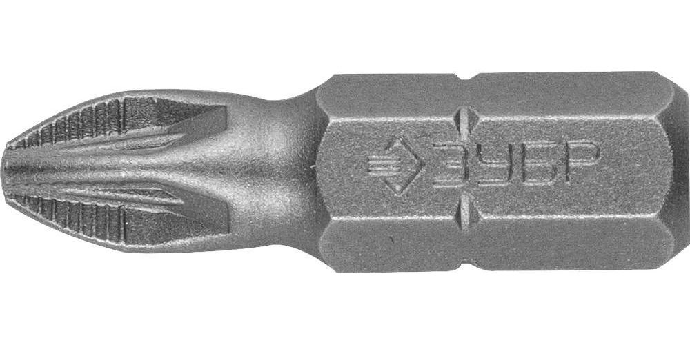 Биты Зубр Мастер 26003-2-25-2 кованые, хромомолибденовая сталь, тип хвостовика C 1/4, PZ2, 25мм, 2шт