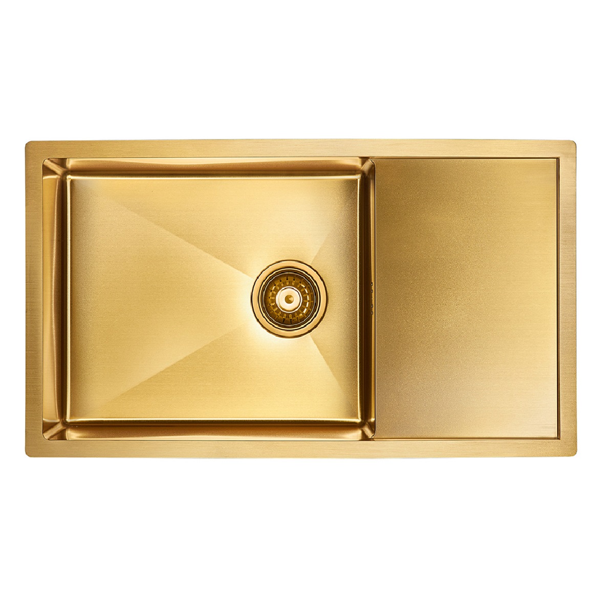 Мойка Wing PM217844-BG 780х440мм, нержавеющая сталь, 1 чаша, прямоугольная, цвет брашированное золото