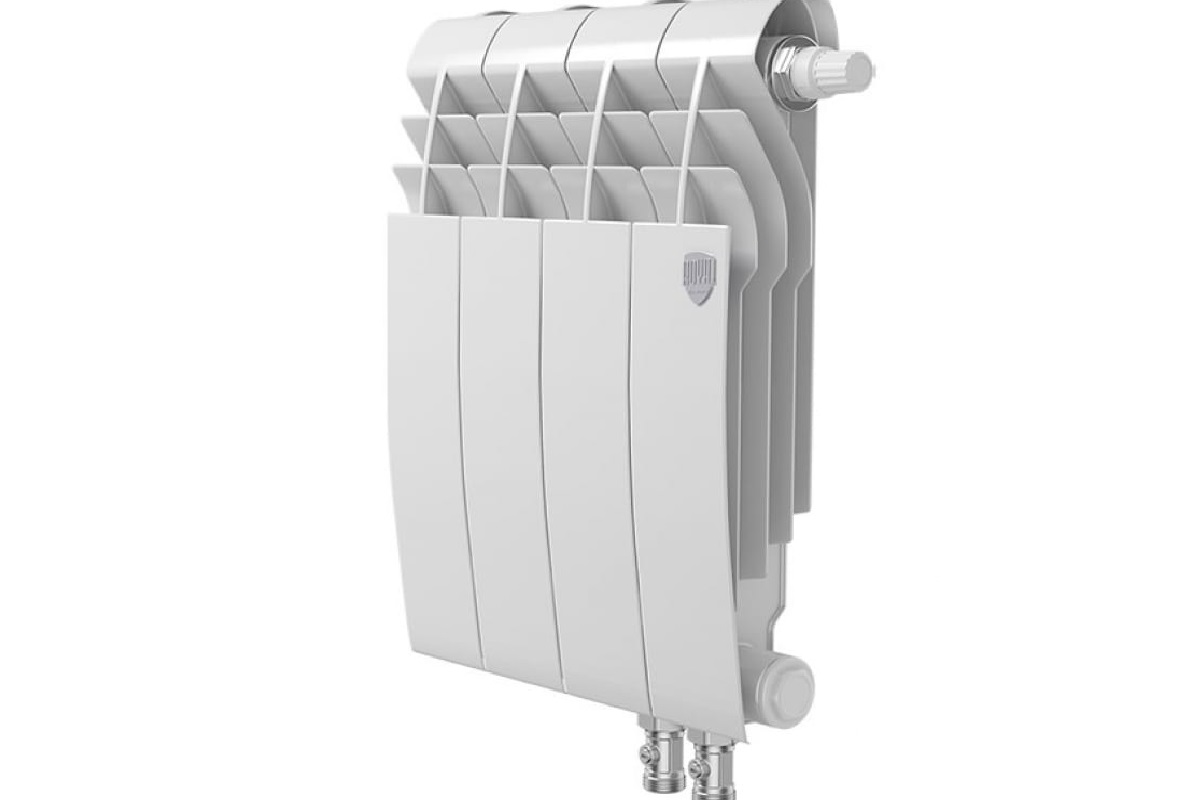 Биметаллический радиатор BiLiner VDR 350/90 мм, 4 секции, нижнее подключение, Silver Satin