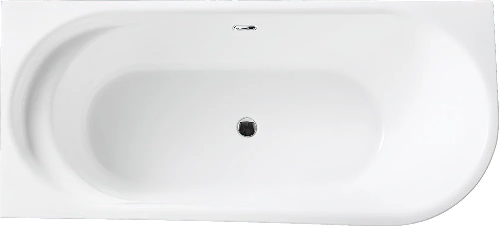 Ванна акриловая BB410-1700-780-L  1700x780x600 мм, левая, в комплекте со сливом-переливом, цвет хром - фото 1