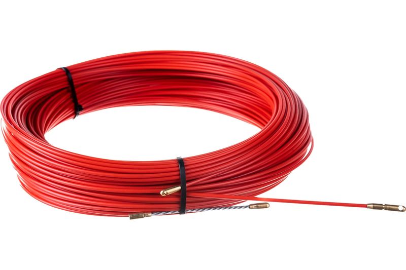 Протяжка кабельная(мини УЗК в бухте) 47-1100 , стеклопруток, d=3,5 мм 100 м, красная