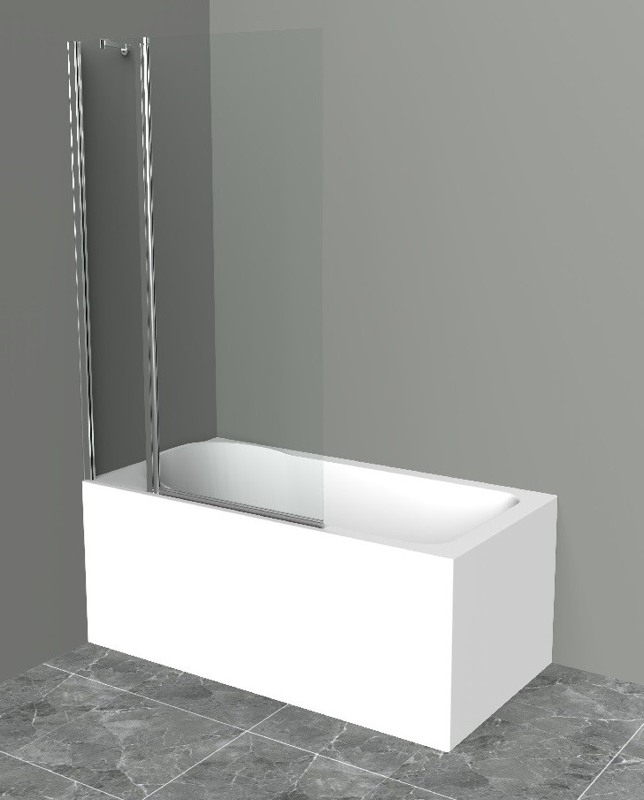 Шторка для ванны Uno-V-11-100/150-C-Cr, 1000х1500 мм, стекло прозрачное, распашная, профиль хром