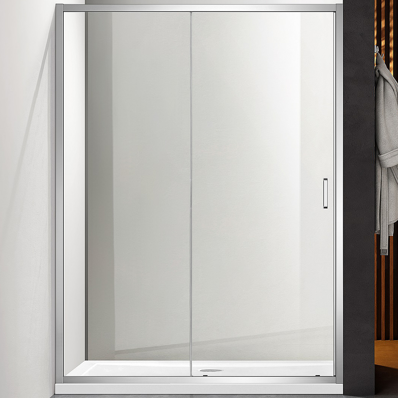 Душевая дверь Акватек Ария AQ ARI RA 12020CH 120х200, двухэлементная, стекло прозрачное, профиль хром