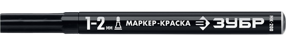 Маркер-краска Зубр МК-200 06326-2 черный, 1-2 мм, круглый наконечник