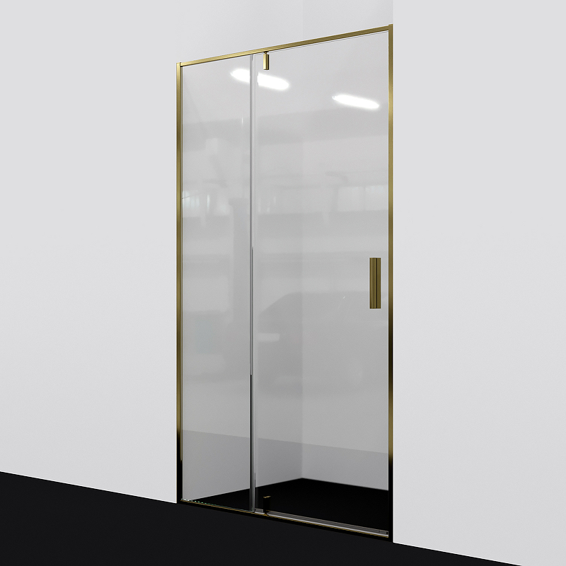 Душевая дверь Aisch 55P05 1200х2000, прозрачное стекло, профиль матовое золото - фото 1