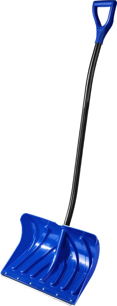 Лопата снеговая Зубр СИБИРЬ 39925 пластиковая со стальной планкой, эргономичный алюминиевый черенок, V-ручка, 500 мм.