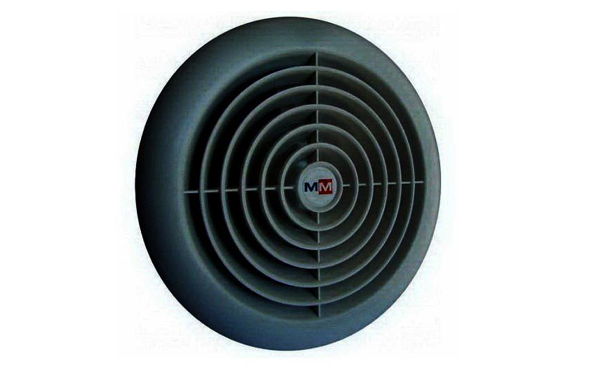 Вентилятор MM 120 круглый 150 м3/ч, обратный клапан, черный, тонкий