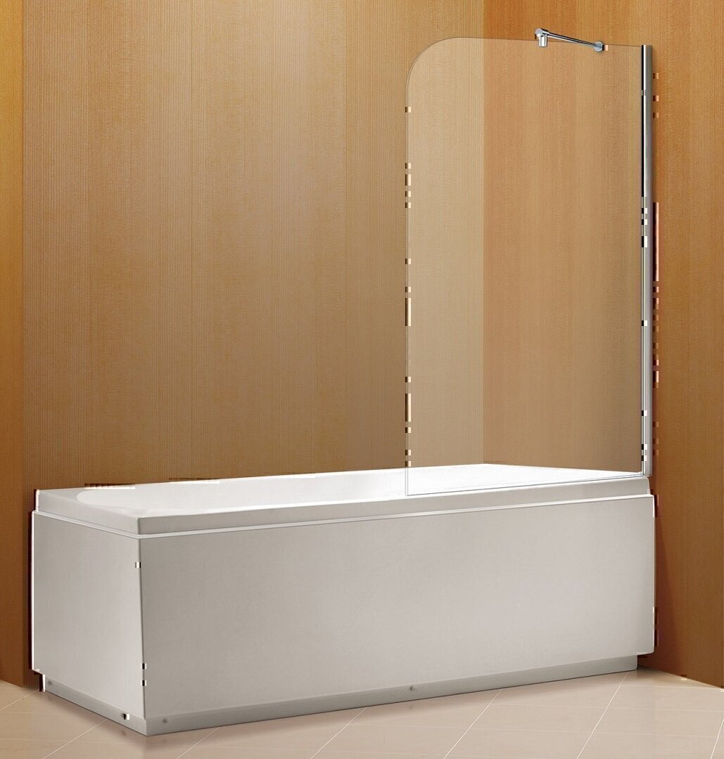 Шторка для ванны Fort D 10221 600х1500, (неподвижная) прозрачное стекло 6мм, профиль хром