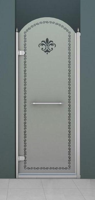 Душевая дверь Retro-B-1-90-PP-Cr-L/P 90х195, матовая с прозрачным узором, профиль хром (левая/правая)