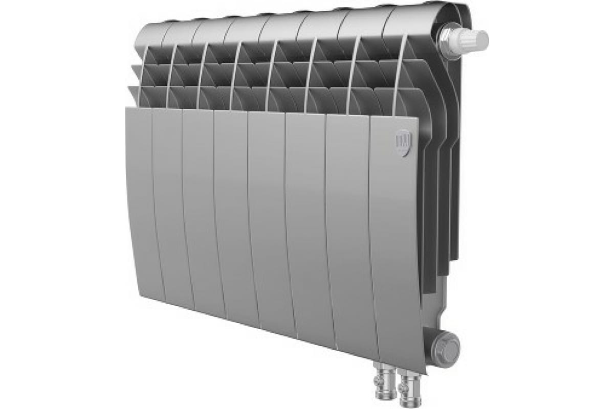 Биметаллический радиатор BiLiner VDR 350/90 мм, 8 секций, нижнее подключение, Silver Satin