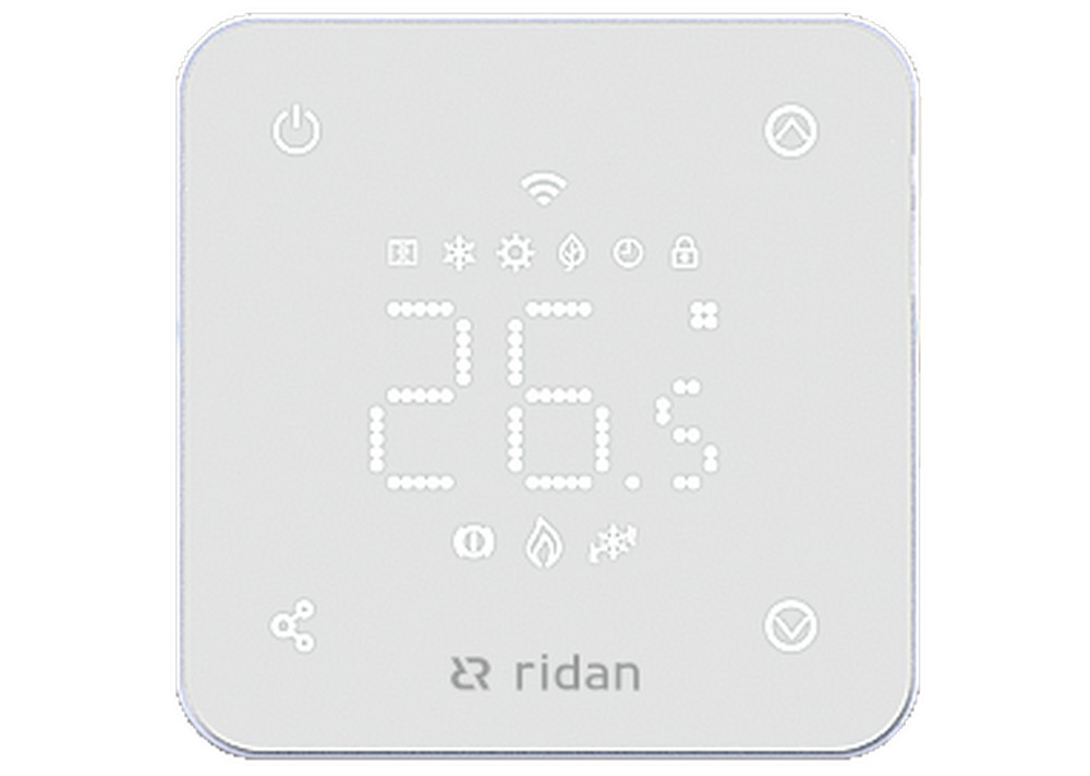 Комнатный термостат Ридан RSmart-FW 088L1142R, 230 В, белый, с Wi-Fi подключением, встраиваемый