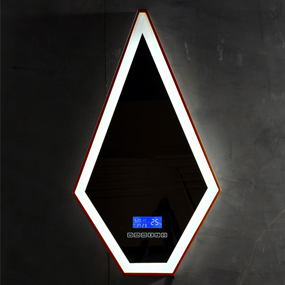 Зеркало Stein AS6611BR 45х80 см, для ванной с подсветкой, цвет коричневый