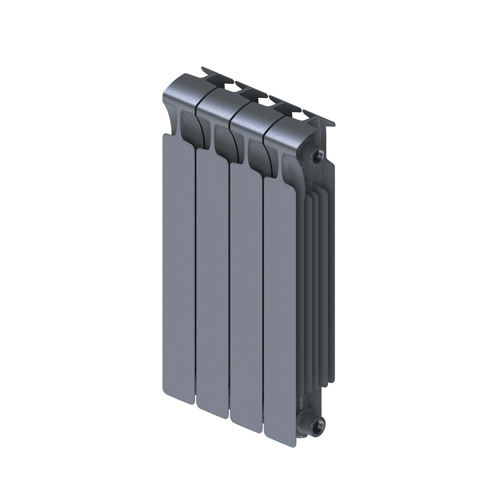 Радиатор биметаллический Monolit RM500-4 MVL 7012 500/100мм 4 секции, левое нижнее, титан