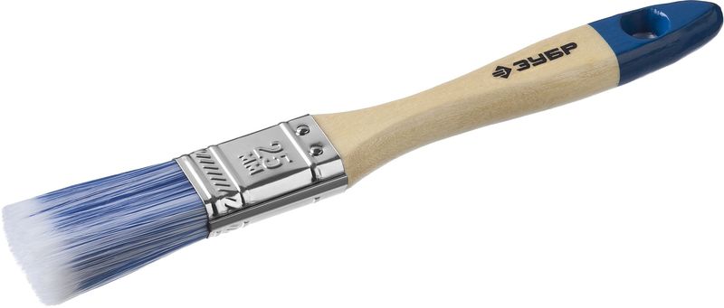 Кисть плоская Зубр Аква-Мастер 4-01007-025, искусственная щетина, деревянная ручка, 25мм