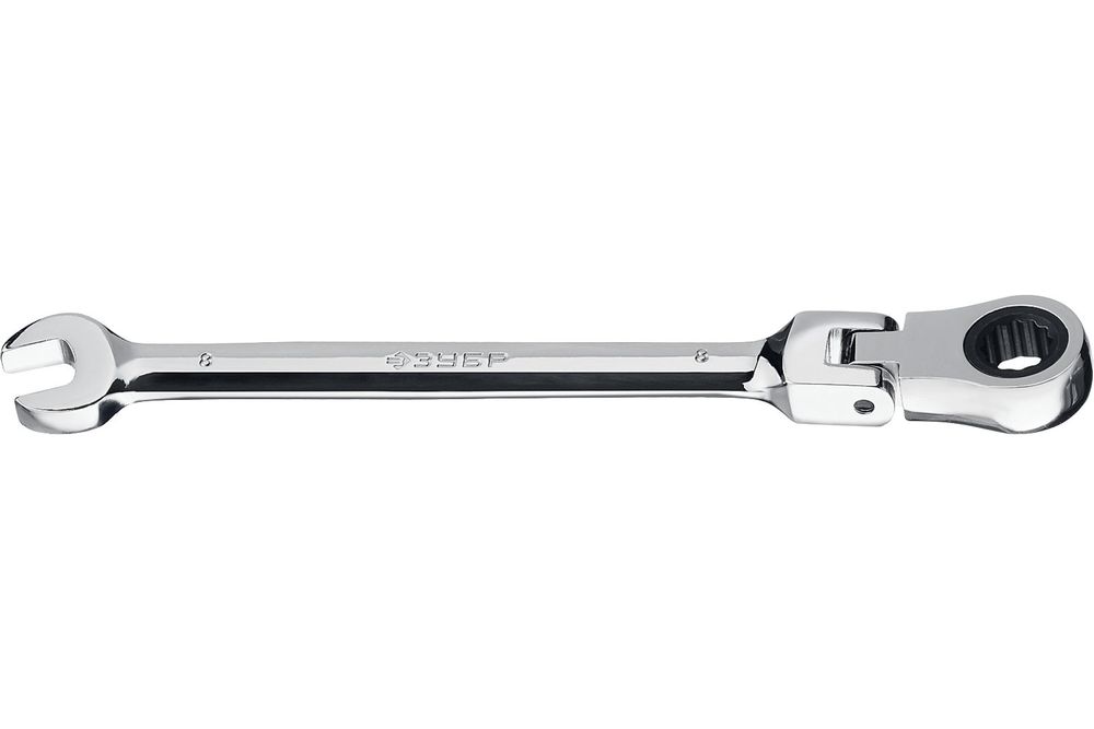Ключи Зубр 27101-08 комбинированные гаечные трещоточные шарнирные 8 мм, комбинированные трещоточные шарнирные ключи deko