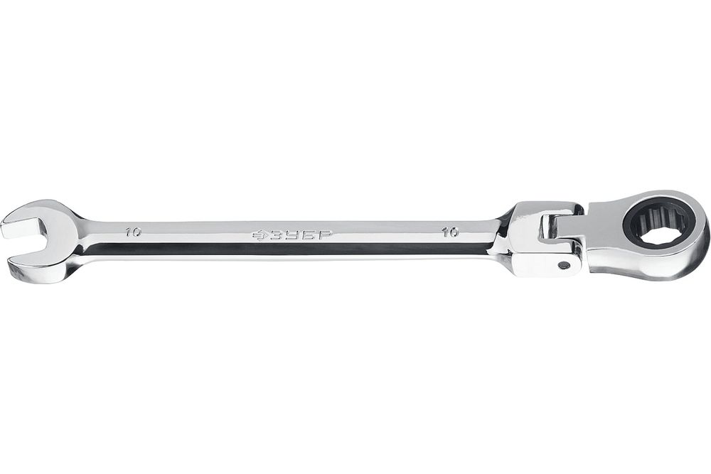 Ключи Зубр 27101-10 комбинированные гаечные трещоточные шарнирные 10 мм, комбинированные ключи fit